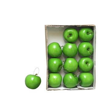 Artificial apples WENHENG, 12 pieces, shiny light green, Ø2.6"/6,5cm