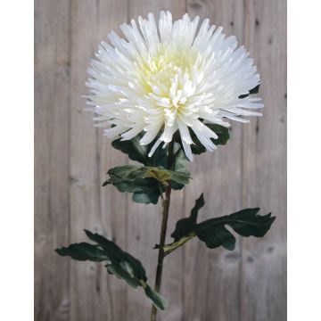 Artificial Chrysanthemum NANDOR, cream-white, 3ft/90cm, Ø7.1"/18cm