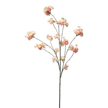 Artificial plum tree branch OUNALI with flowers, pink-cream, 4ft/125cm