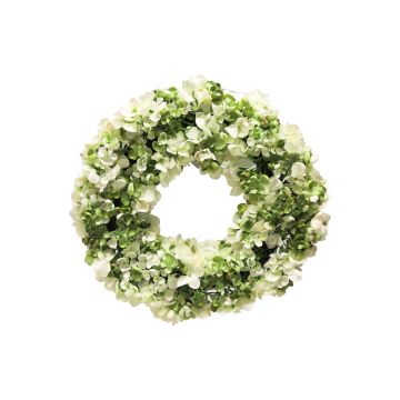 Artificial hydrangea wreath MUSHANA, cream-green, Ø16"/40cm