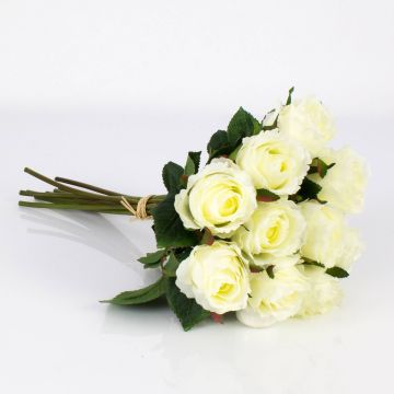 Bouquet of roses MOLLY with 10 roses, white, 14"/35cm, Ø 8"/20cm 