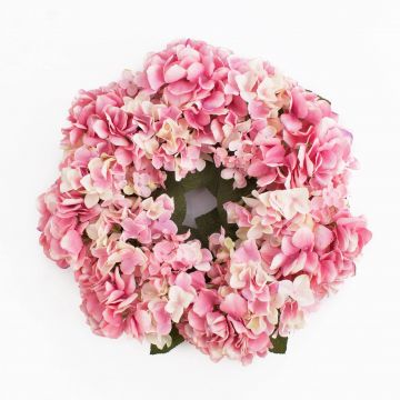 Artificial hydrangea wreath MEJA, light pink, Ø14"/35cm
