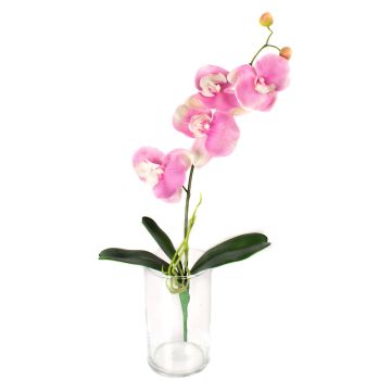 Artificial phalaenopsis MADOU, spike, light pink, 16"/40cm, Ø3.1"-3.5"/8-9cm