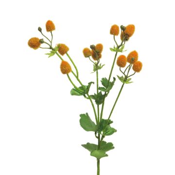 Artificial alchemilla branch LANHAN with flowers, orange, 18"/45cm
