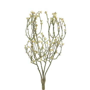 Decorative crown flower MANYAN on spike, white, 18"/45cm