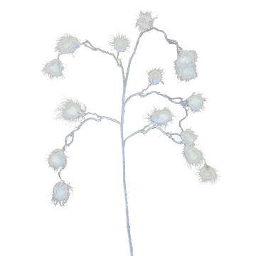 Decorative cotton grass branch ZICAN with panicles, white, 105cm