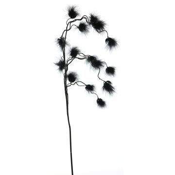 Decorative cotton grass branch ZICAN with panicles, black, 105cm