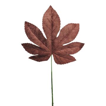 Velvet maple leaf AOJUN, brown, 28"/70cm