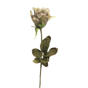 Artificial rose HUINA, beige-violet, 24"/60cm
