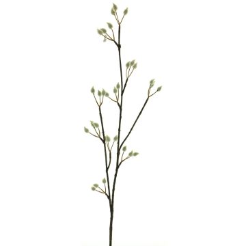 Decorative willow branch NAYONG with flowers, cream, 31"/80cm