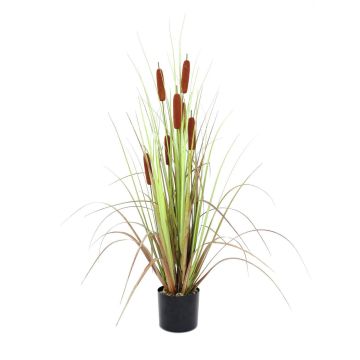 Plastic reed grass DESTINA with spadices, green-brown, 4ft/120cm
