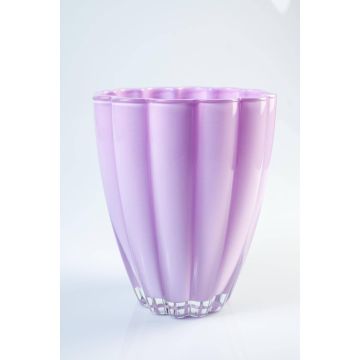 Glass flower vase BEA, purple, 6.7"/17cm, Ø5.5"/14cm