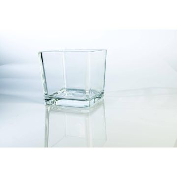 Flowerpot made of glass KIM AIR, clear, 5"x5"x4.9"/13x13x12,5cm