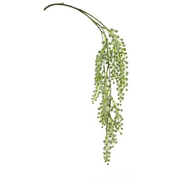 Artificial mimosa branch CHENWU, flowers, white-green, 31"/75cm