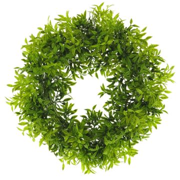 Artificial myrtle wreath XUANYA, green, Ø12"/30cm