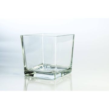 Flowerpot made of glass KIM AIR, clear, 4.7"x4.7"x4.7"/12x12x12cm
