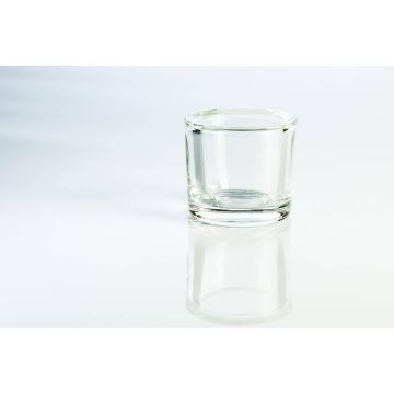 Small candle glass JOHN AIR, clear, 2.2"/5,5cm, Ø2.6"/6,5cm