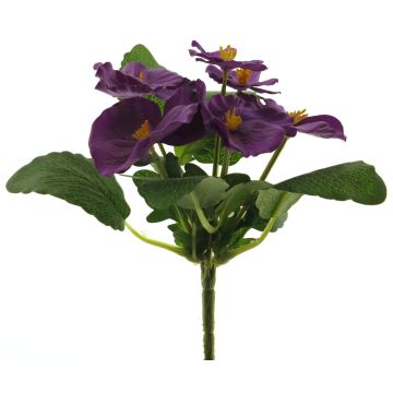 Artificial pansy flower FANGMU on spike, purple, 8"/20cm