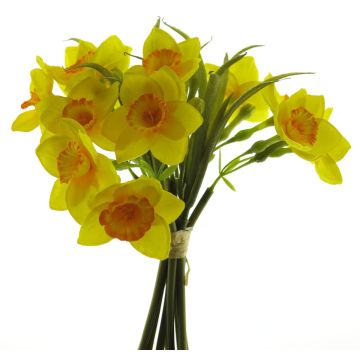 Artificial daffodil bouquet MUFAN, yellow-orange, 10"/25cm