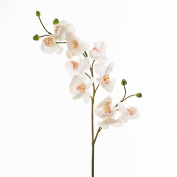 Fake sprig of orchid phalaenopsis STINA, white, 3ft/90cm, Ø2.8"-3.5"/7-9cm