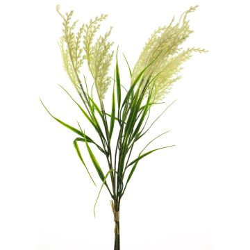 Artificial reed grass bunch RUMENG with panicles, cream, 24"/60cm