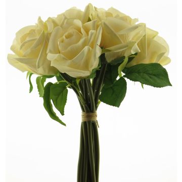 Artificial rose bouquet LANXIA, cream-pink, 10"/25cm