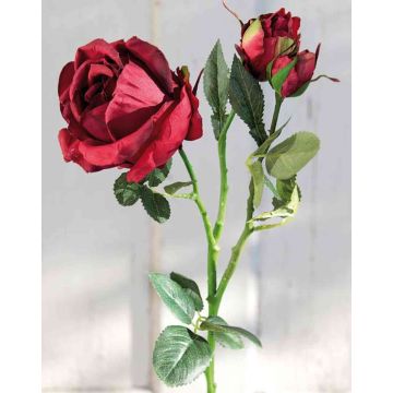Artificial rose SOLERA, red, 20"/50cm, Ø3.5"/9cm