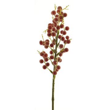 Artificial elderberry branch BEIYUN with fruits, red, 16"/40cm