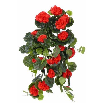 Artificial hanging geranium ANTON on spike, red, 26"/65cm, Ø2"-3.1"/5-8cm