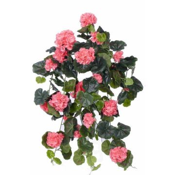 Artificial hanging geranium ANTON on spike, pink, 26"/65cm, Ø2"-3.1"/5-8cm