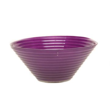 Glass bowl SELMA with grooves, dark purple, 3.1"/8cm, Ø7"/19cm