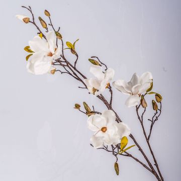Fake magnolia spray LILO, cream, 4ft/110cm, Ø2"-3.5"/5-9cm