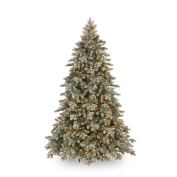 Fake Christmas tree PARIS SPEED, LEDs, frosted, blue, 7ft/210cm, Ø 5ft/155cm