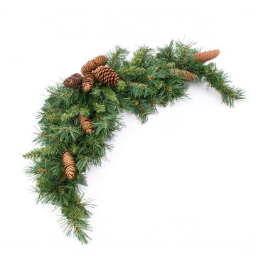 Doorway arch of fir / table runner ALFRED with cones, 3ft/90cm, hardly inflammable, weather-resistant