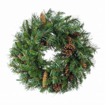 Fir wreath ALFRED with cones, Ø20"/50cm, hardly inflammable, weather-resistant