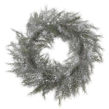 Artificial pine wreath PASCUALA, snow-covered, white-green, Ø 31"/80cm