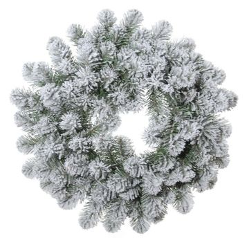 Decorative fir wreath FRANKLIN, snow-covered, white-green, Ø 20"/50cm