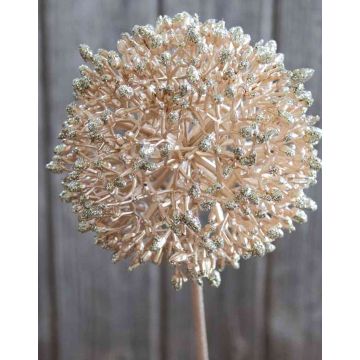 Artificial Allium HELLA, glitter, champagne, 30"/75cm, Ø4.3"/11cm