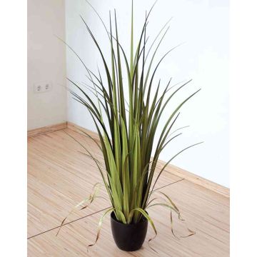 Artificial reed grass MATIN in decorative pot, green, 4ft/120cm
