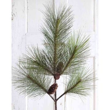 Artificial pine branch ROBERTO with cones, green, 3ft/105cm