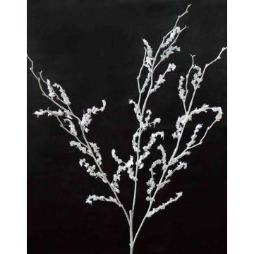 Plastic birch branch NICOLAY, glitter, frosted, silver, 31"/80cm