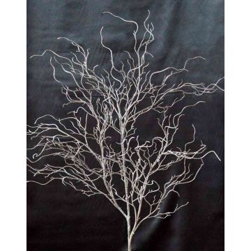 Artificial willow branch TERELLE, glitter, frosted, brown-silver, 3ft/105cm