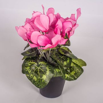 Fake cyclamen HEIDI in a decorative pot, light pink, 10"/25cm, Ø2"-3.1"/5-8cm