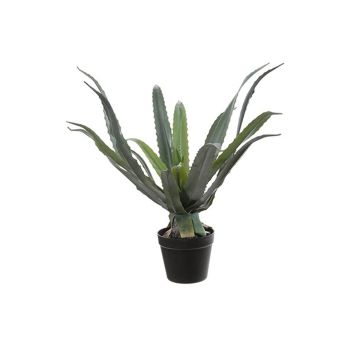 Artificial succulent Agave americana KYANO, decorative pot, green, 24"/60cm