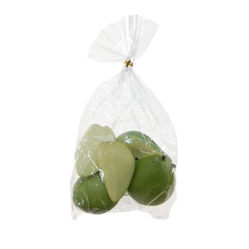 Artificial fruit Pear pieces AMIANA, 8 pieces, cream-green, 2.4"x1.6"/6x4cm