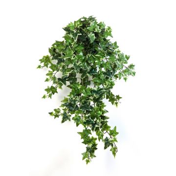Silk Ivy hanging plant LUKA, on spike, green-white, 28"/70cm