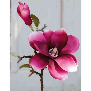 Artificial magnolia FEMI, pink, 14"/35cm, Ø4.7"/12cm