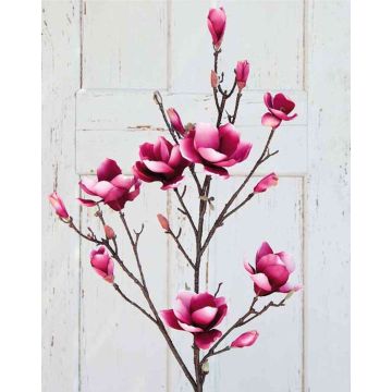 Artificial magnolia spray YONA, light pink-pink, 4ft/130cm