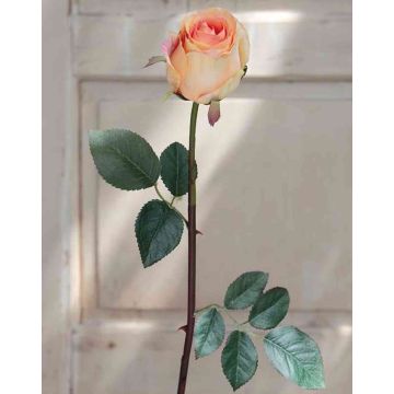 Artificial rose SAPINA, yellow-orange, 24"/60cm, Ø2.4"/6cm