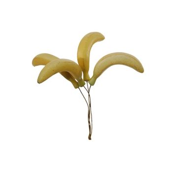 Artificial fruit Banana AUNO, 6 pieces, yellow, 2"/5cm